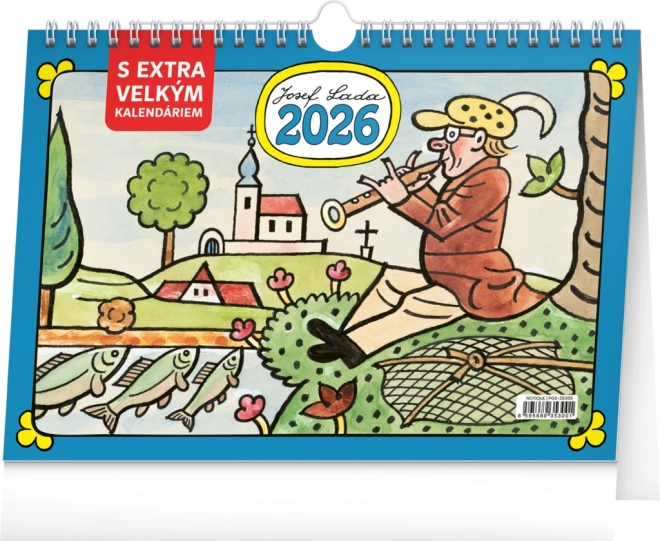 Desktop Calendar Josef Lada with Extra Large Calendar 2026