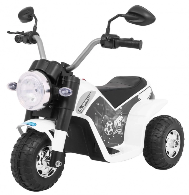 Children's Electric Ride-On MiniBike with LED Lights and Sounds - White