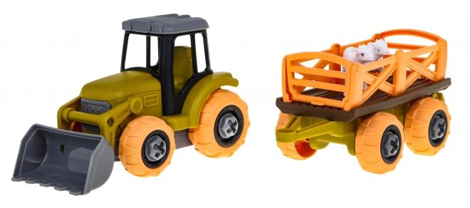 Dismantle Tractor Set with Trailer and Sheep for Kids 3+