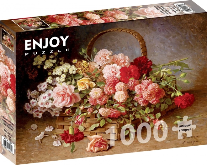 Enjoy puzzle basket of roses and carnations 1000 pieces