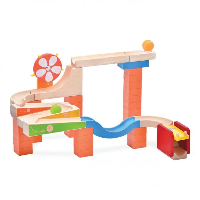 Wonderworld Wooden Marble Run Trix - Glow Wheel