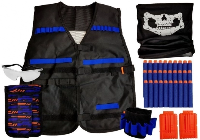 Commando Costume Set for Children with Vest, Glasses, and Bandana