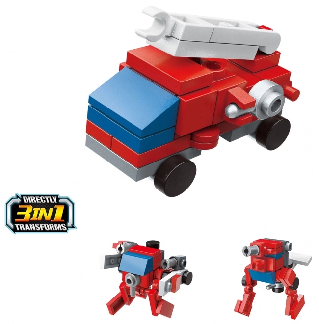 Fire Truck with Ladder 3-in-1 Building Set