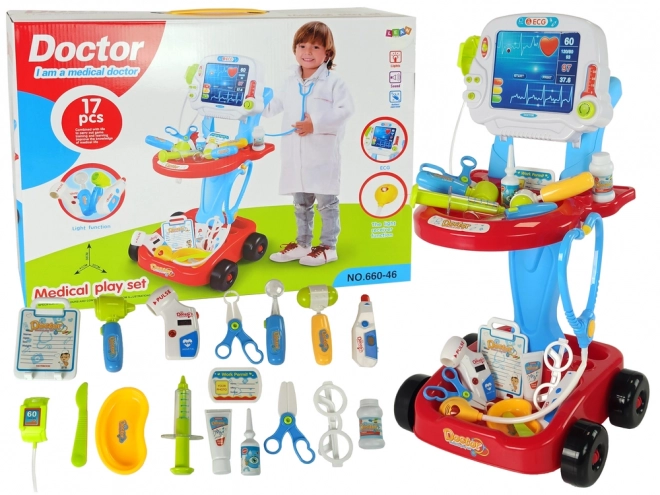 doctor playset with trolley 17 pieces