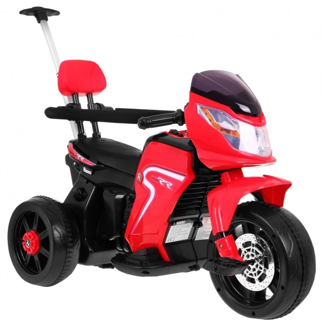 Children's Electric 3-in-1 Ride-On Motorcycle Red with Audio LED