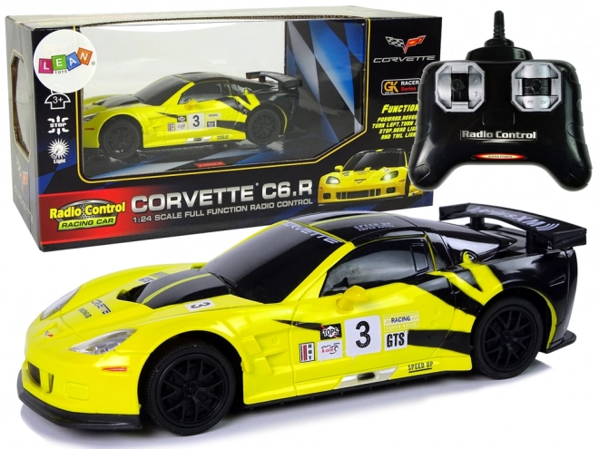 Remote Control Corvette C6.R Toy Car - Yellow