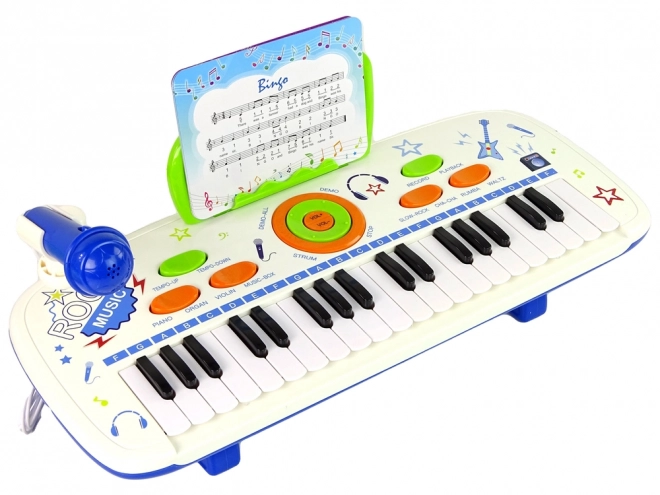 Electric Piano Keyboard for Kids Blue with USB and MP3