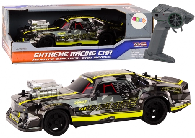 Remote Controlled 1:16 Drift Car with Rubber Wheels Black