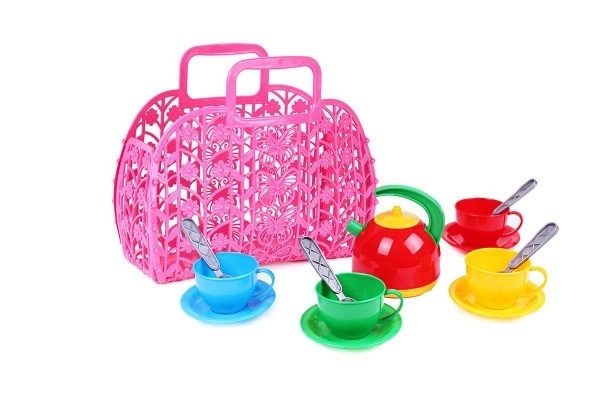 Plastic Dish Set in Purse Bag