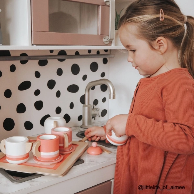 Bigjigs Toys Wooden Pink Tea Set