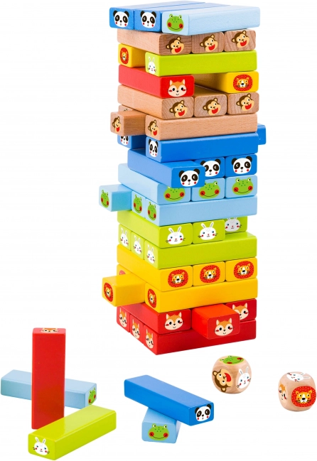 Wooden Game Jenga Animals TOOKY TOY