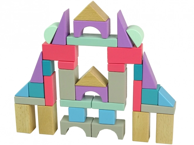 Wooden Blocks Pastel Colors Castle Set