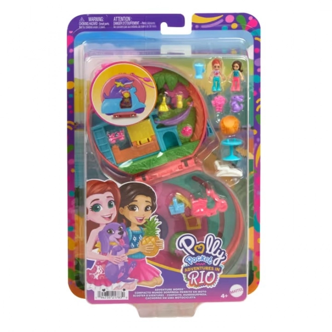 Polly Pocket Adventure Moped with Micro Dolls and Pet