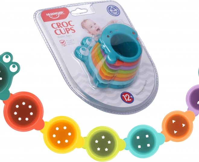 Bekers met krokodillenmotief – set van 8 stuks