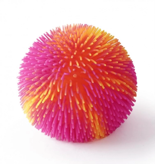 Palla arcobaleno arruffata con luce - arancione e rosa