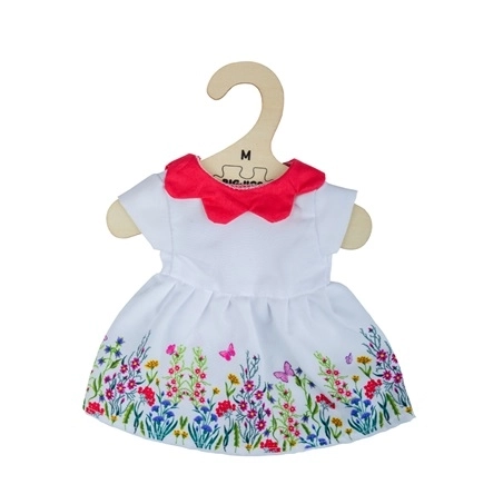 Bigjigs Toys floral doll dress with red collar