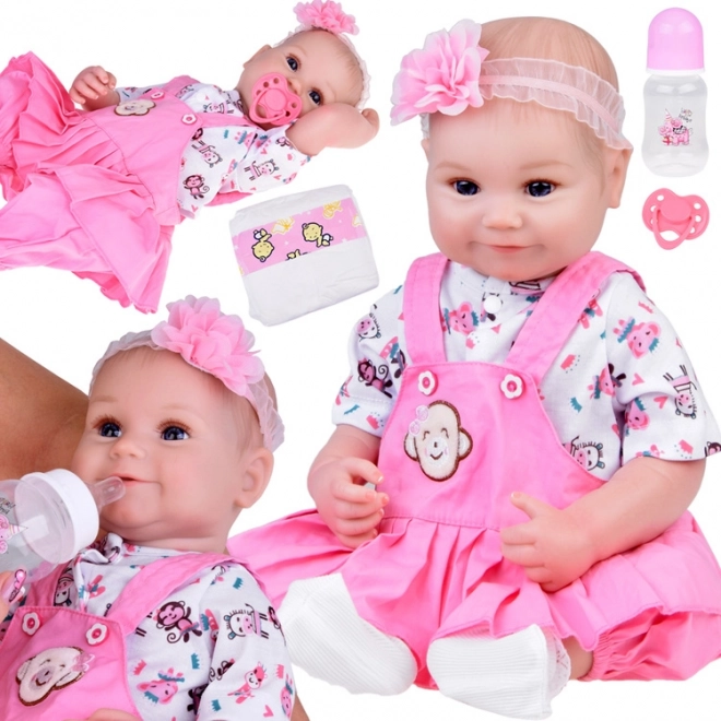 Charming Soft Baby Doll 50 cm with Diaper and Bottle