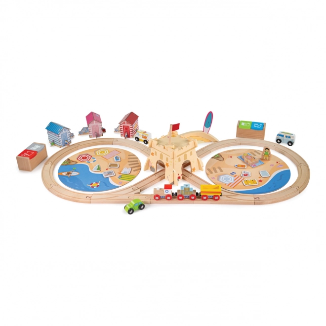 Coastal Cleanup Wooden Train Set from Bigjigs Rail