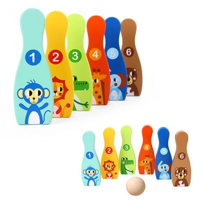 Gioco del Bowling in Legno per Bambini