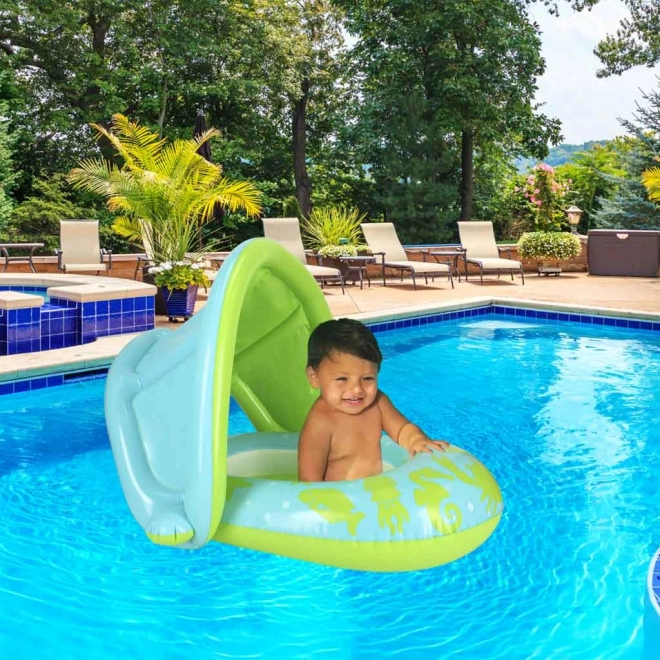 Inflatable Baby Swim Ring with Canopy in Green by Bestway