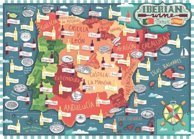 Wine Regions of Iberia 1000 Piece Puzzle