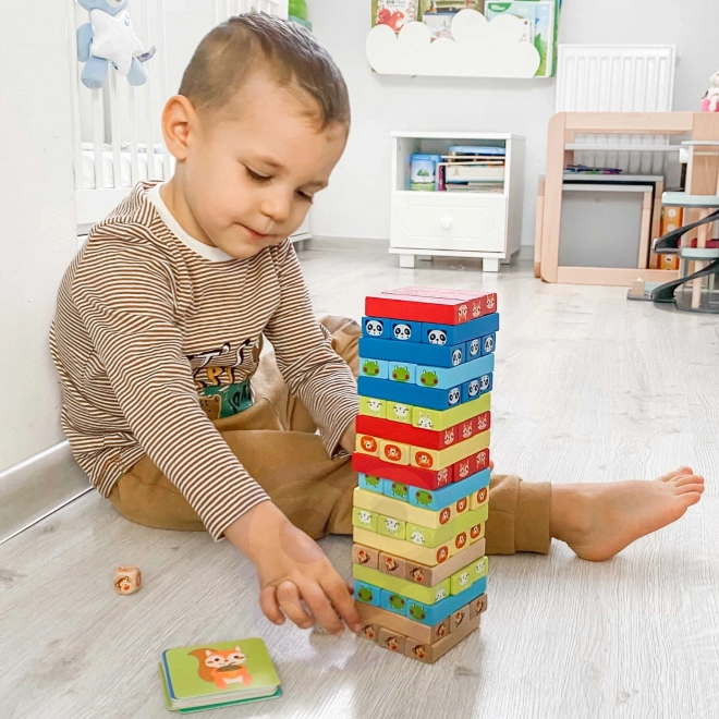 Wooden Game Jenga Animals TOOKY TOY