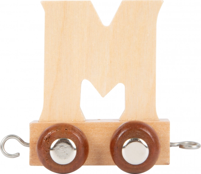 Wooden Train Letter M Toy Car