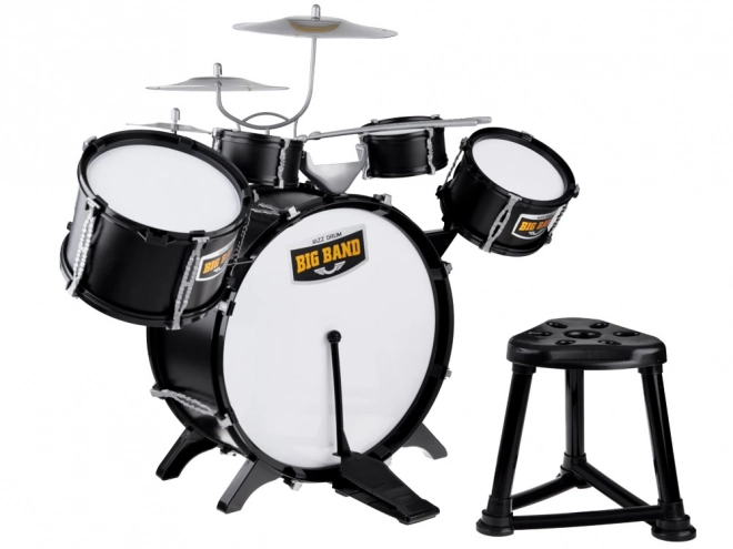 Large Rock Drum Set for Kids with Sticks and Chair