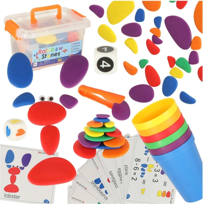 Kreativní barevné kameny Montessori set 65 ks
