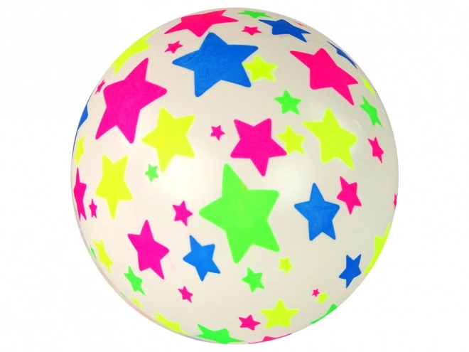 Rubber Ball with Stars 22 cm White