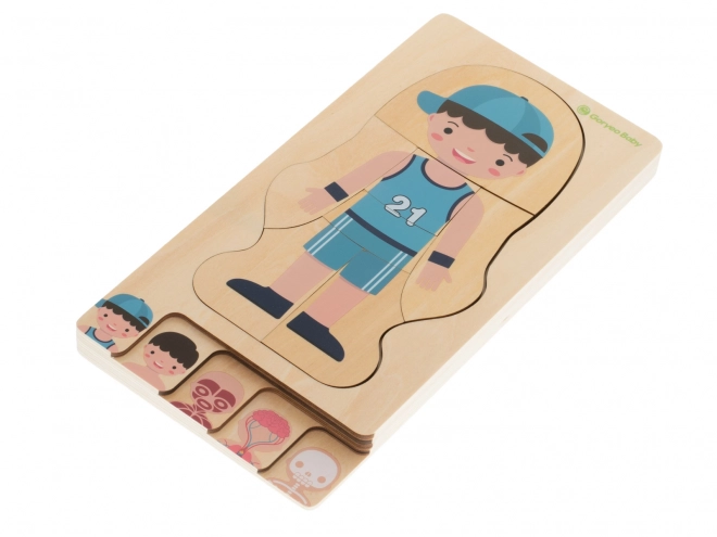 Wooden Layered Human Body Puzzle Montessori Boy