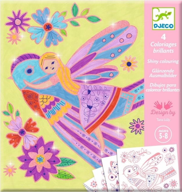 Djeco Sparkling Coloring Set - Fairies