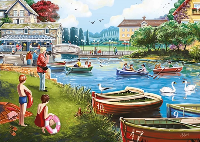 Falcon Jigsaw Puzzle Boats on the Lake 1000 Pieces