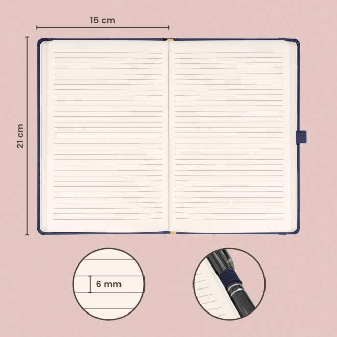 Notique Dark Blue Lined Notebook