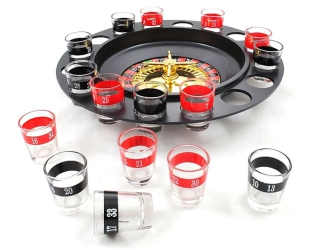 Party Roulette Game Set with Shot Glasses