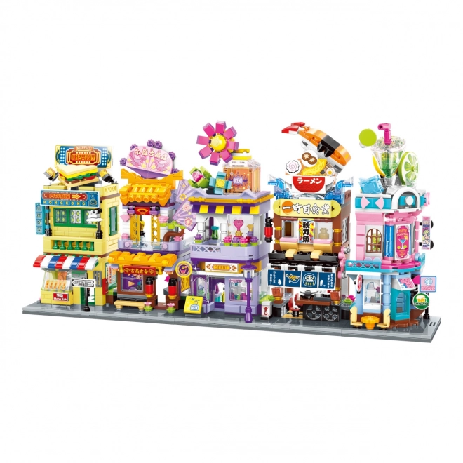 Qman City Corner Fan Shop Building Set