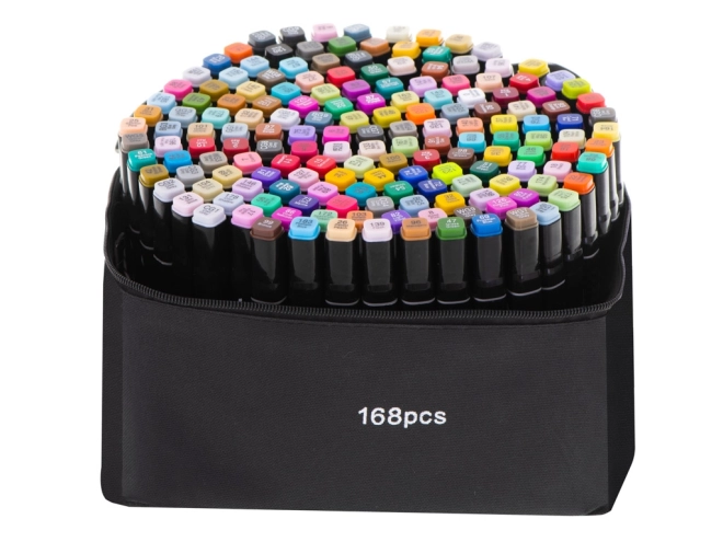 Dual Tip Alcohol Markers Set with Case - 168 Pieces