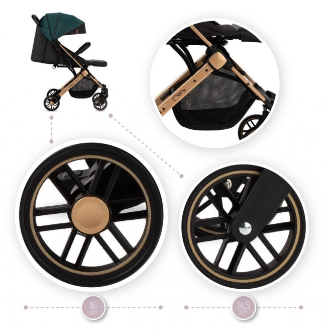 Sport Stroller MoMi Estelle Green with Gold Frame