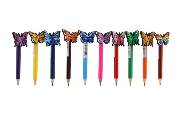 Colorful Pencils with Butterfly Decorations