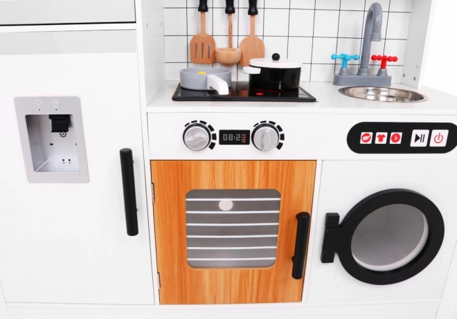 Large White Wooden Kitchen with Sound and Light Effects