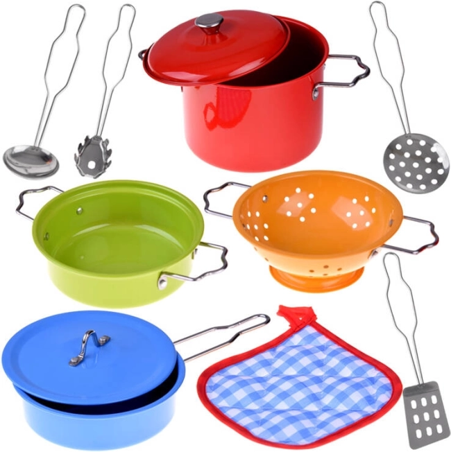 Geschilderd kinderservies – metalen speelset