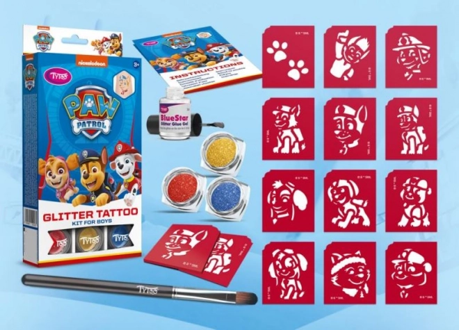 Paw Patrol Boys Glitter Tattoo Set