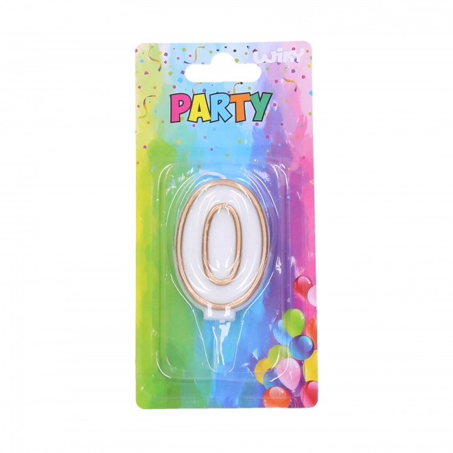 Party Candle Gold Number 0