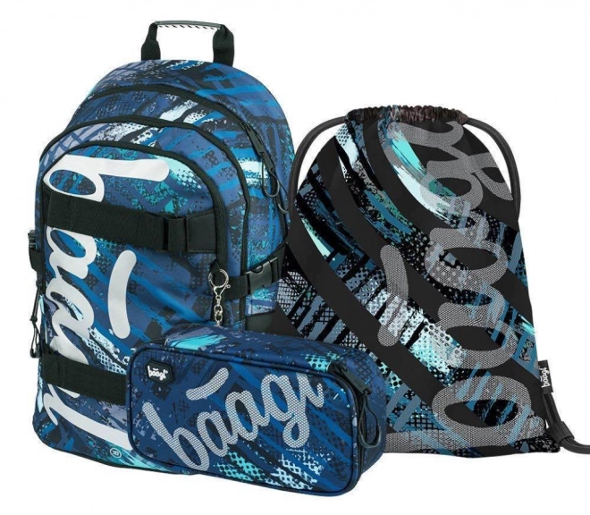 Baagl Skate Structures School Backpack Set