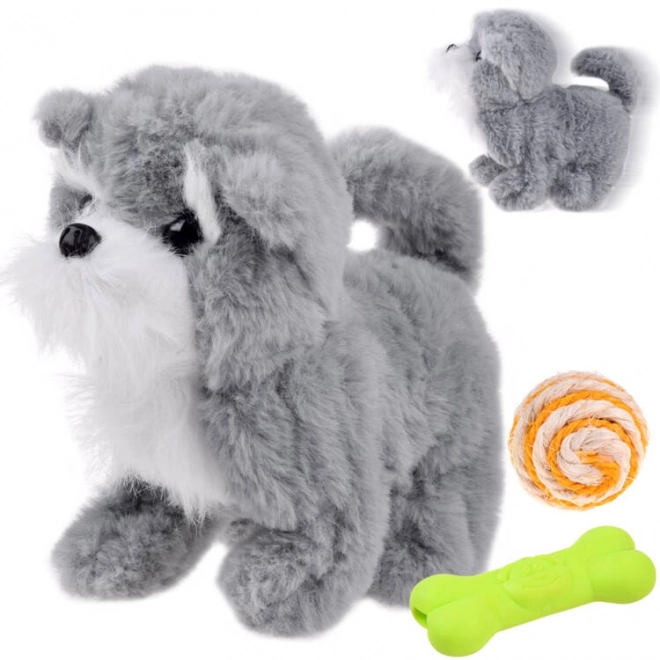 Interactive Plush Gray Puppy