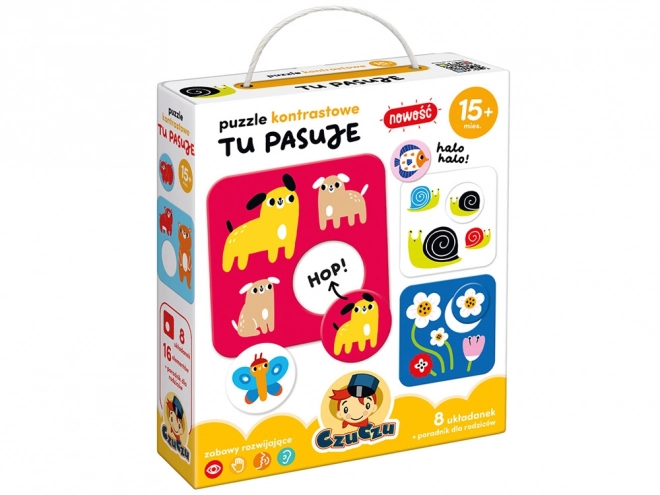 Puzzle di contrasto CzuCzu - Qui va bene 15+ mesi