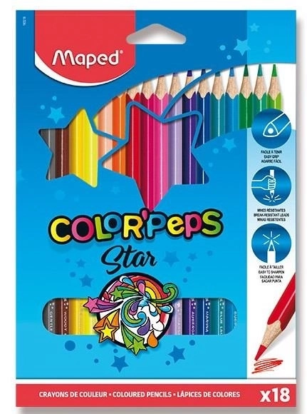 Triangular Colored Pencils Set MAPED Color'Peps 18 Pack