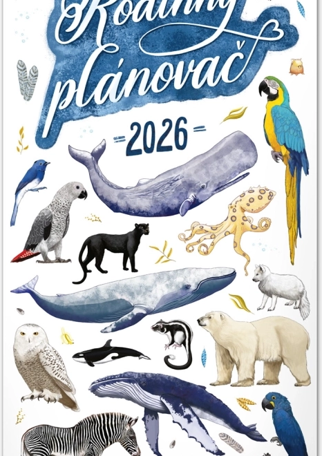 Wall Calendar Family Planner 2026 with Animalium Illustrations