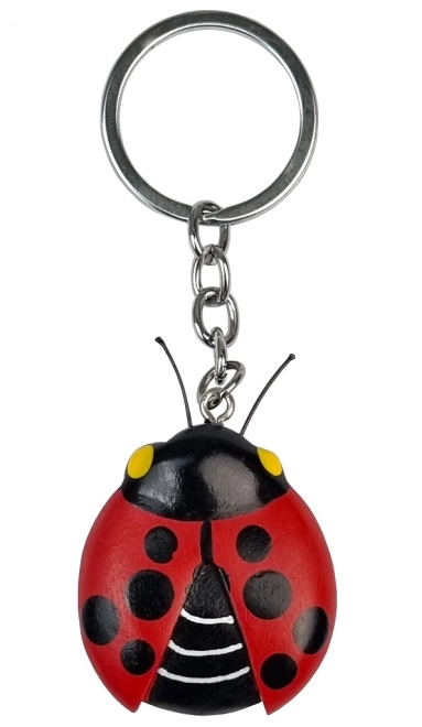 Wooden Ladybug Keychain