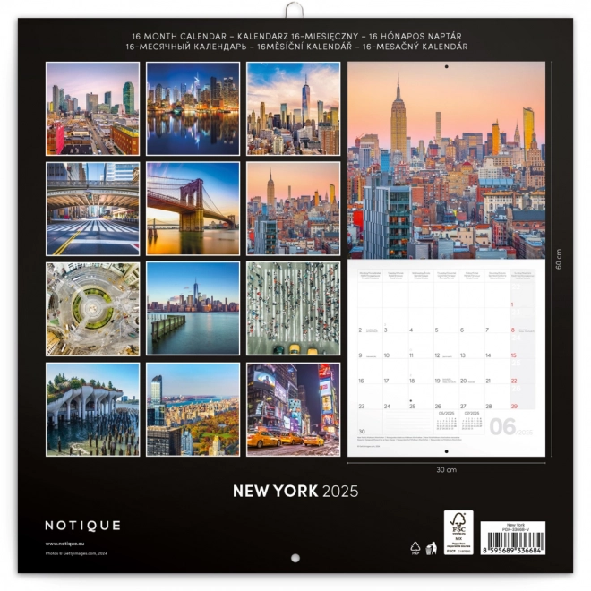 Notique New York Wall Calendar 2025